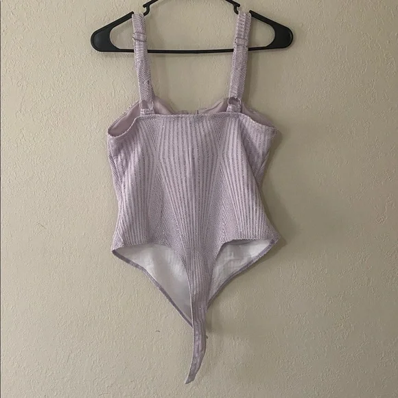 Haute Monde Lavender Textured Bodysuit with V-Notch - Picture 8 of 13